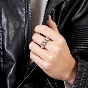 Anello di filatore vichingo da uomo squisito e alla moda retrò Hipster inciso in acciaio inossidabile - Product Image 2