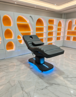 Table de massage entièrement électrique, lit d'esthéticienne de luxe, chaise de spa motorisée, lit facial, lit de salon de beauté, lit pour extensions de cils