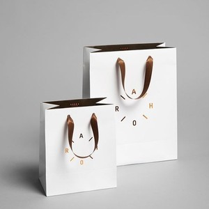 New Product Personalized Brand Drawstring Ribbon Handle <strong>White</strong> Cardboard Paper Gift <strong>Bag</strong> for <strong>Small</strong> Business - Product Image 2