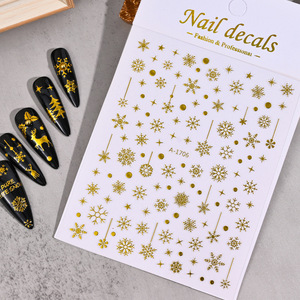 Pegatinas 3D para Uñas con Diseño de Copos de Nieve Navideños, Calcomanías Adhesivas Plateadas con Diseño de Alces para Decoración de Manicura Invernal - Product Image 4