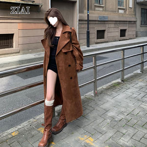 Manteau Mellard pour <span class=keywords><strong>femme</strong></span>, mi-long, en laine, <span class=keywords><strong>trench</strong></span>-coat élégant, veste <span class=keywords><strong>oversize</strong></span>, printemps/hiver - Product Image 4