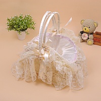 Panier à pétales de fleurs pour demoiselle d'honneur ou panier à fruits en rotin tressé à la main, style moderne et simple, du Zhejiang, vente en gros