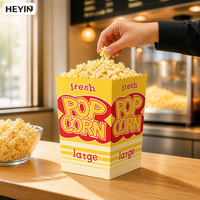 Boîte à popcorn jetable en carton imprimé, conteneur conique en papier à ouverture supérieure pour bonbons, chips, friandises, emballage pour fêtes et cadeaux