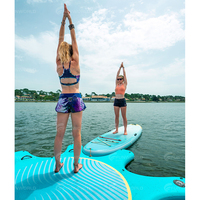 Station de quai de Yoga Aqua Sup de matériel de point de goutte flottant d'eau personnalisée commerciale avec planche à pagaie de Yoga gonflable