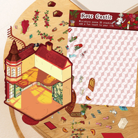 Rose Castle – Jouet éducatif créatif 3D personnalisé pour enfants, scène miniature, puzzle de loisirs, autocollant paysager anti-stress