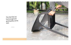 L Restaurante y cafetería Terraza Jardín impermeable Silla de comedor apilable de plástico para exteriores con reposabrazos - Product Image 4