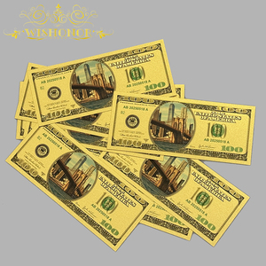 Hot Sales America Broolyn Bridge Bankbiljet 100 dollar in 24k verguld goud voor verzameling - Product Image 3