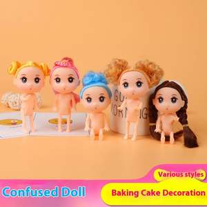 En gros, Poupée unisexe de 12 cm, faite à la main, avec fleur en maille de soie, modèle bébé nu, pour la pâtisserie, la maison de poupée et comme poupée gâteau, outil de pâtisserie - Product Image 3