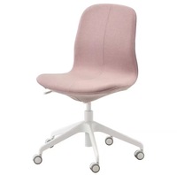 Chaise de bureau ergonomique confortable en tissu de coton, pivotante à 360°, réglable, avec roulettes, pour la maison, l'école, le salon