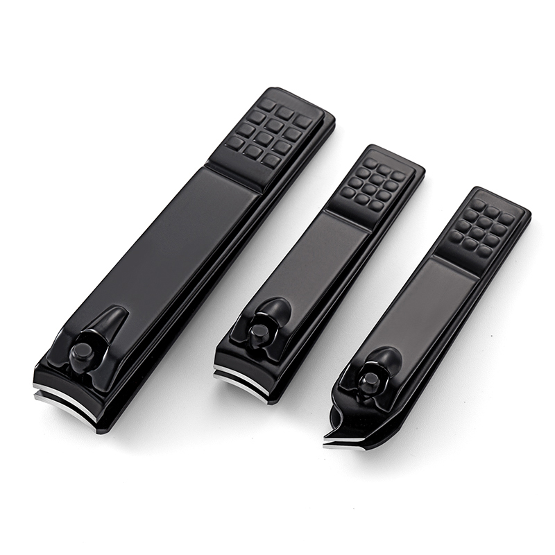 Оптовая продажа, 3 шт., портативные черные кусачки для ногтей, набор кусачек для ногтей из углеродистой стали