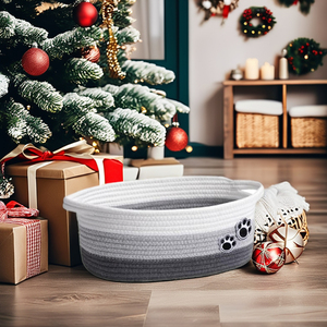 Cesta de Almacenamiento Plegable Ecológica Multifuncional de Cuerda de Algodón Tejida con Diseño Animal, Marca LEGEND, 34x26x15cm, para Toallas, Juguetes para Mascotas y Otros - Product Image 6