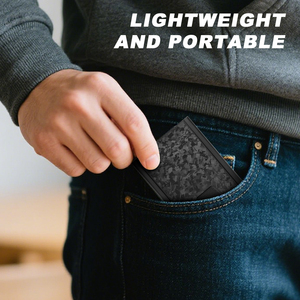 Mỏng kinh doanh du lịch bảo vệ an ninh <span class=keywords><strong>RFID</strong></span> chặn thẻ ví sợi carbon Slim tối giản chủ thẻ tín dụng - Product Image 6