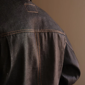 OEM Custom Wholesale Vintage <b>Black</b> Denim <b>Jacket</b> Mens High Collar Trucker <b>Jacket</b> Workwear Style Casual <b>Jean</b> Outerwear - Product Image 5