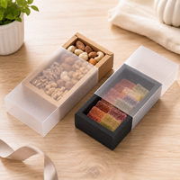 Boîte cadeau personnalisée transparente de style tiroir, boîte d'emballage pour snacks et pâtisseries, boîte à tiroir en papier kraft, boîte de rangement pour cadeaux