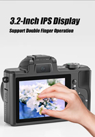 Kamera Digital DC206X 64MP 4K, kamera Digital 3.2 inci 5X Zoom optik lensa ganda perekam Video optik kompak untuk Vlog