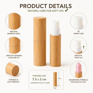 <span class=keywords><strong>Baume</strong></span> à lèvres naturel en bambou, soin hydratant bio, label privé durable, <span class=keywords><strong>baume</strong></span> à lèvres végétalien OEM - Product Image 2