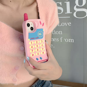 Nouvelle Arrivée Coque de Téléphone Créative et Mignonne en Forme de Téléphone <span class=keywords><strong>Fixe</strong></span> pour iPhone 13 14 15 16 17 Pro Max Coque de Téléphone en TPU Antichoc - Product Image 4