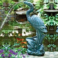 Sculpture en métal en cuivre coulé, statue en bronze, hérons, fontaine d'eau de jardin à vendre