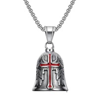 Cloche de moto en métal gravée avec des ailes d'ange, cloche de protection, style hip-hop, impression sérigraphique pour le Nouvel An, cadeau