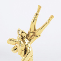 Meilleure vente : Trophée en plastique doré pour le judo, la lutte libre et les arts martiaux, avec base en marbre noir DL09