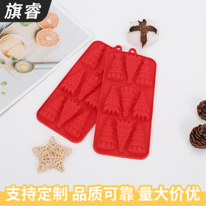 Christmas Tree Silicone Mold 6 Cavity Red Baking Chocolate Candy Mold Cake Tools - Product Image 3