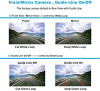 Caméra de recul HD pour plaque d'immatriculation avec grand angle de vue, 6 LED vision nocturne, lignes de guidage marche/arrêt