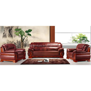 Ensemble de canapés de réception et d'accueil en cuir, design moderne et modulaire, de luxe exécutif, pour bureau, mobilier de bureau de Foshan - Product Image 3