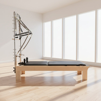 Tour de Pilates en bois réglable, portable, durable et écologique, système d'exercice multifonctionnel deux-en-un pour la maison, garantie 5 ans