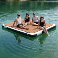 Île flottante gonflable, plateforme de baignade gonflable DWF Drop Stitch, plateforme de divertissement aquatique à forte capacité de charge