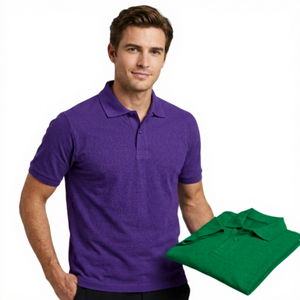 Camiseta de Manga Corta para Hombre, Color Morado, Estilo Casual, Tejido de Algodón Transpirable, Corte Regular, Antiarrugas, Diseño con Flecos, Marca ROLEIN - Product Image 1