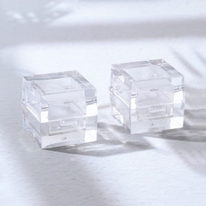 Boîtier compact en plastique ABS en forme de cube de glace <span class=keywords><strong>vide</strong></span>, écologique, léger et portable pour poudre pressée - Product Image 2