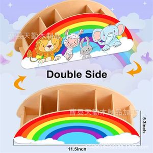 Wooden storage rack, cross-border creative home desktop storage pen holder office desk stationery small colorful storage box - Product Image 4