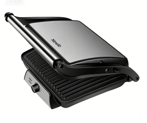 Grill de contact 4 tranches 2000W, en aluminium poli, avec levier de levage, ouverture à 180 degrés, plaques antiadhésives en acier inoxydable 29x23cm, certifié GS - Product Image 3