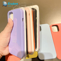 Coque de téléphone IExplore en silicone liquide couleur bonbon avec doublure en microfibre douce au toucher pour iPhone 15 Pro Max 15 Ultra