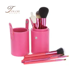 Cilindro de herramientas cosméticas Juego de brochas de maquillaje con portavasos de alta calidad Múltiples colores 12PCs Trade Assurance Nylon Skin-friendly