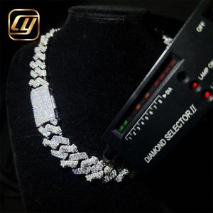 Collier chaîne cubaine en argent sterling 925, style hip-hop, 18 mm, serti de diamants, certifié GRA, bijoux fins, moissanite VVS - Product Image 6