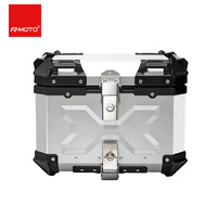 F2-MOTO 45L Boîte de rangement supérieure en alliage d'aluminium noir, adaptée à l'installation sur moto et véhicule électrique