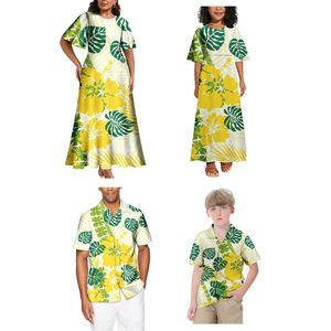 パシフィックアイランドアートデザイン父母子供服女の赤ちゃんのドレスカスタマイズされたマッチング家族の衣装サモアパルタシセット - Product Image 5