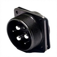 Connecteur d'alimentation industriel pour système de commande de moteur, prise circulaire à 5 pôles avec bride carrée pour montage sur panneau, étanche IP67, aviation