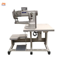 Nouvelle machine à coudre industrielle haute précision à aiguille simple, pied entraîneur, moteur automatique haute vitesse, pour tissus épais, à bras déporté