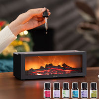 Mini Machine à Arômes à Flamme de Simulation Colorée, Humidificateur de Bureau Silencieux à Télécommande pour Huiles Essentielles avec Effet Cheminée