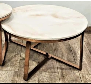 Table basse contemporaine en marbre pieds géométriques en laiton meubles modernes pour salon salle à manger cuisine chambre décor à la maison utilisation - Product Image 1