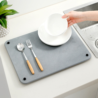 Tapis de séchage de vaisselle rectangulaire classique en diatomite écologique, taille personnalisée, séchage rapide, pour comptoir de cuisine domestique