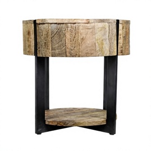 Italian Style <b>Rustic</b> Mango <b>Wood</b> Round <b>Coffee</b> <b>Table</b> Light Luxury Modern <b>Coffee</b> <b>Table</b> Living Room Furniture - Product Image 2
