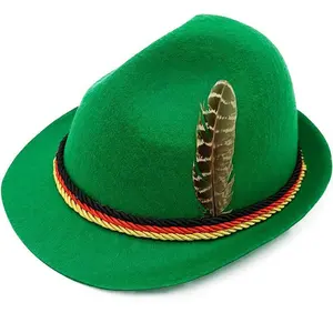 2023 wool top drink German alpine Tyrolean Robin Hood Bavarian Oktoberfest fedora felt Festival Beer Party hat