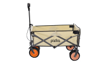 Carrito de Camping Plegable con Asistencia Eléctrica y Puerta Trasera, Carro de Playa Portátil de Gran Capacidad de 100L, Carrito Utilitario Multifuncional