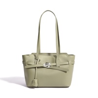 Nouveau sac fourre-tout en cuir véritable imperméable de couleur unie pour femmes - Sac à bandoulière décontracté polyvalent haut de gamme avec fermeture éclair de marque de luxe
