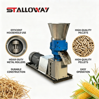 STALLOWAY Nouvelle machine à granulés à matrice plate 220V 200kg/h en acier inoxydable 304 avec moteur entièrement en cuivre, électrique, domestique, personnalisable