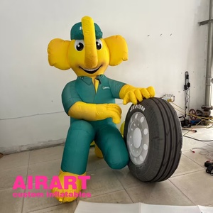 Vendita calda gonfiabile cartone animato elefante pneumatico repairman pallone per attività commerciali - Product Image 3
