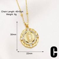 Nouveau Collier Unisexe en Cuivre Plaqué Or 18K avec Pendentif Vierge Marie et Bracelet en Cristal Incrusté de Zircone pour Femme, Collection Religieuse Européenne 2026